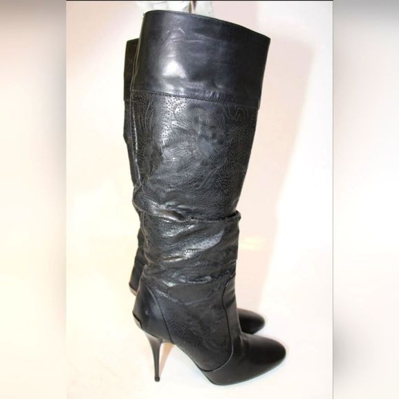 Flash Sale BURBERRY TALL LEATHER STILETTO HEEL BOOTS. VINTAGE EXCELLENT. RARE! - Picture 9 of 16
